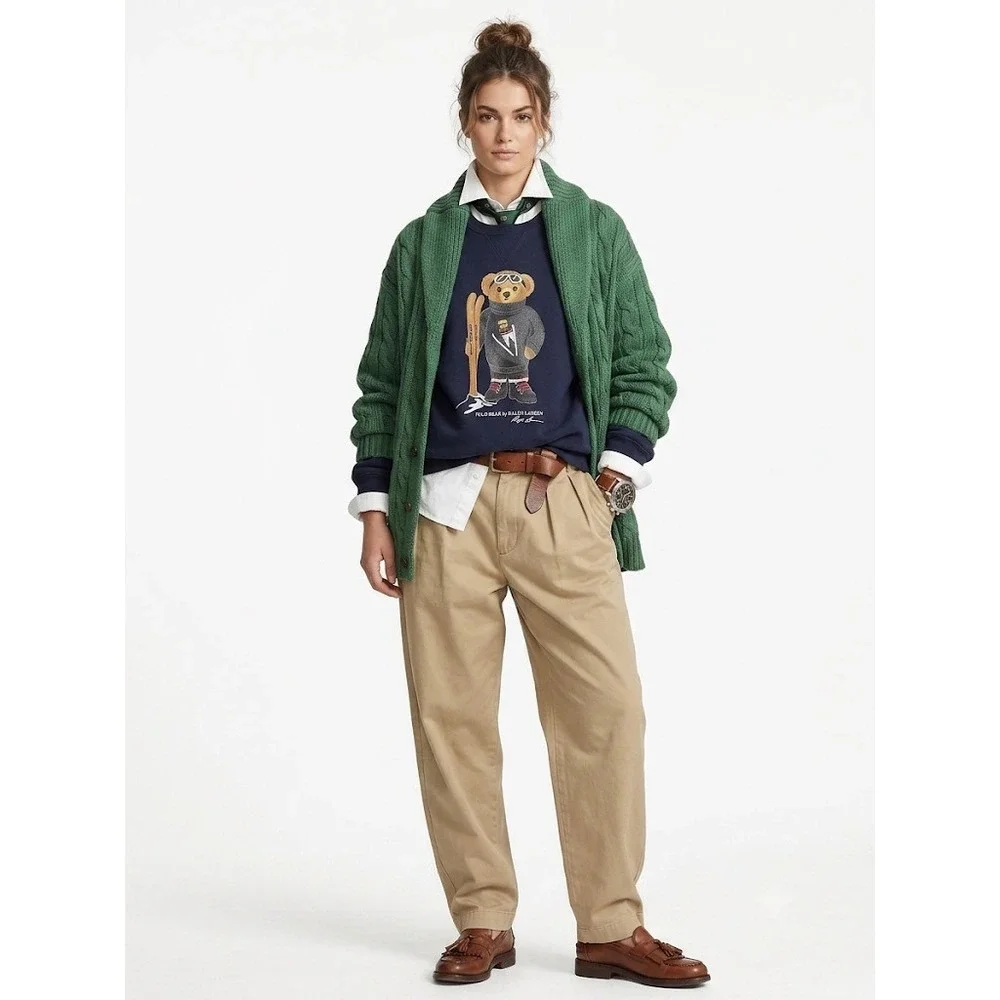 Polo Ralph Lauren Men's Ski Bear Graphic Crewneck Sweatshirt - Navy Blue - XXL
